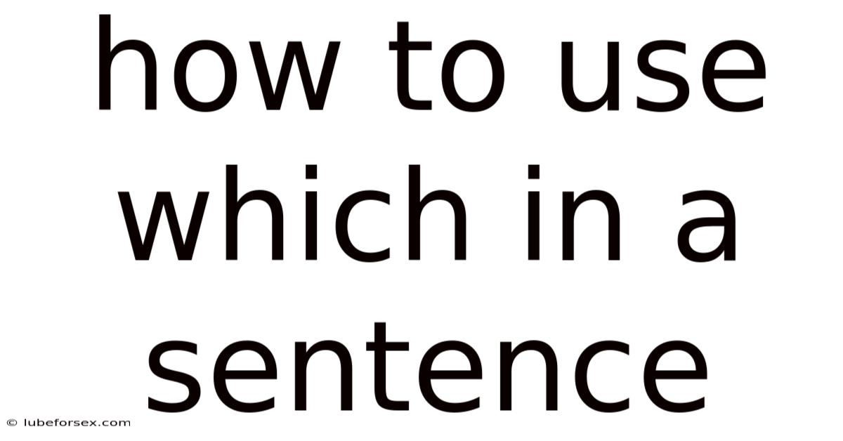 How To Use Which In A Sentence