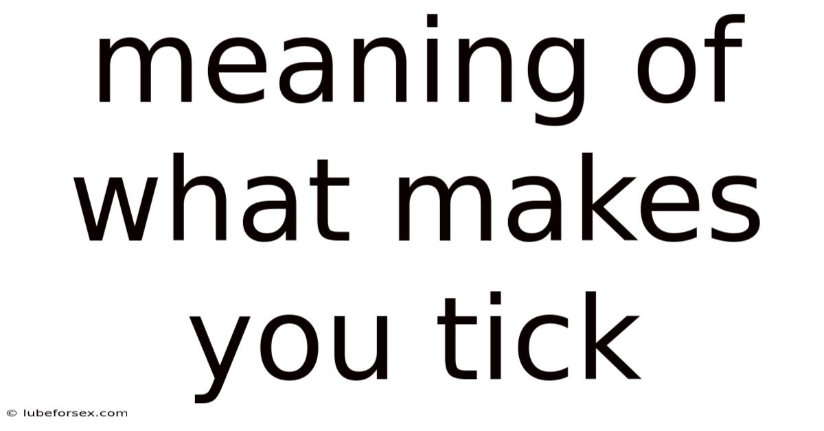 Meaning Of What Makes You Tick