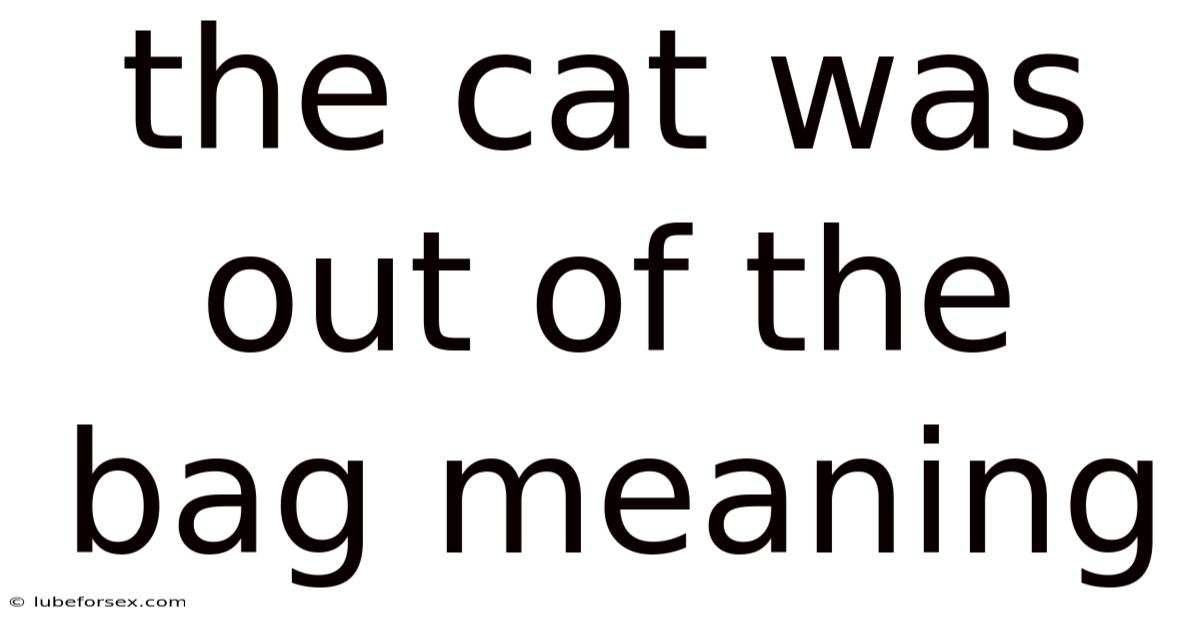 The Cat Was Out Of The Bag Meaning