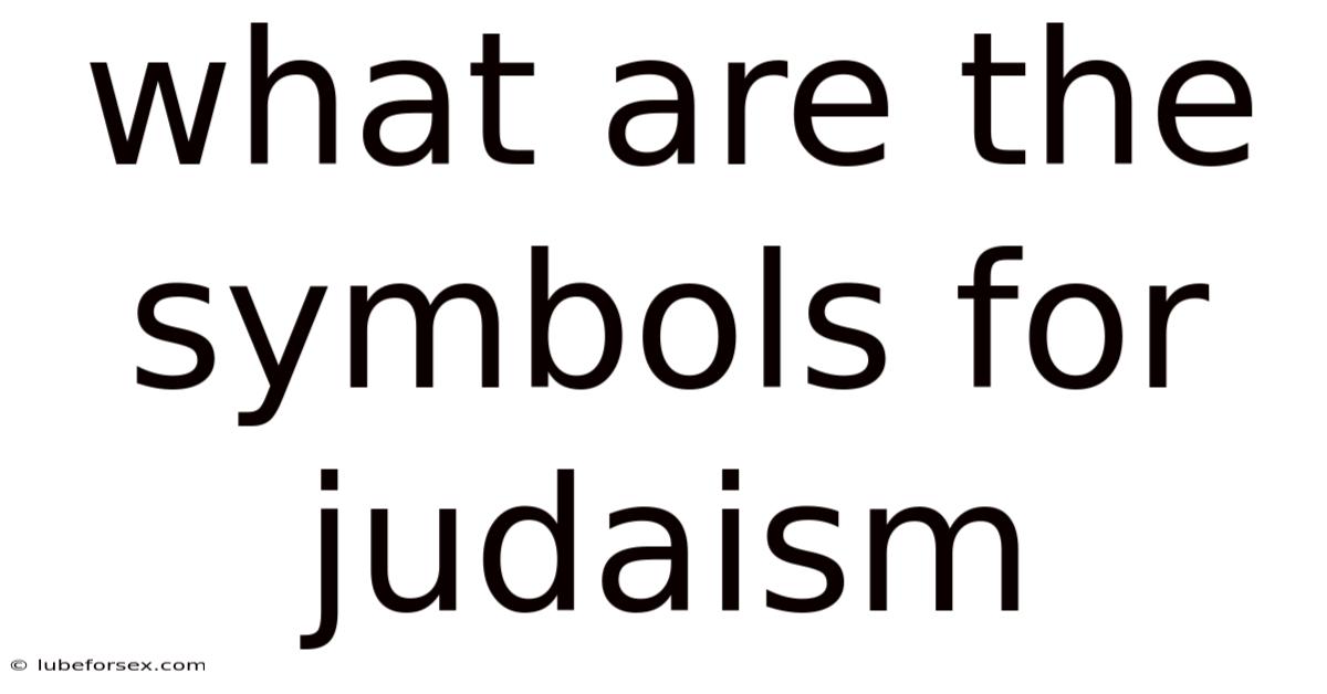 What Are The Symbols For Judaism