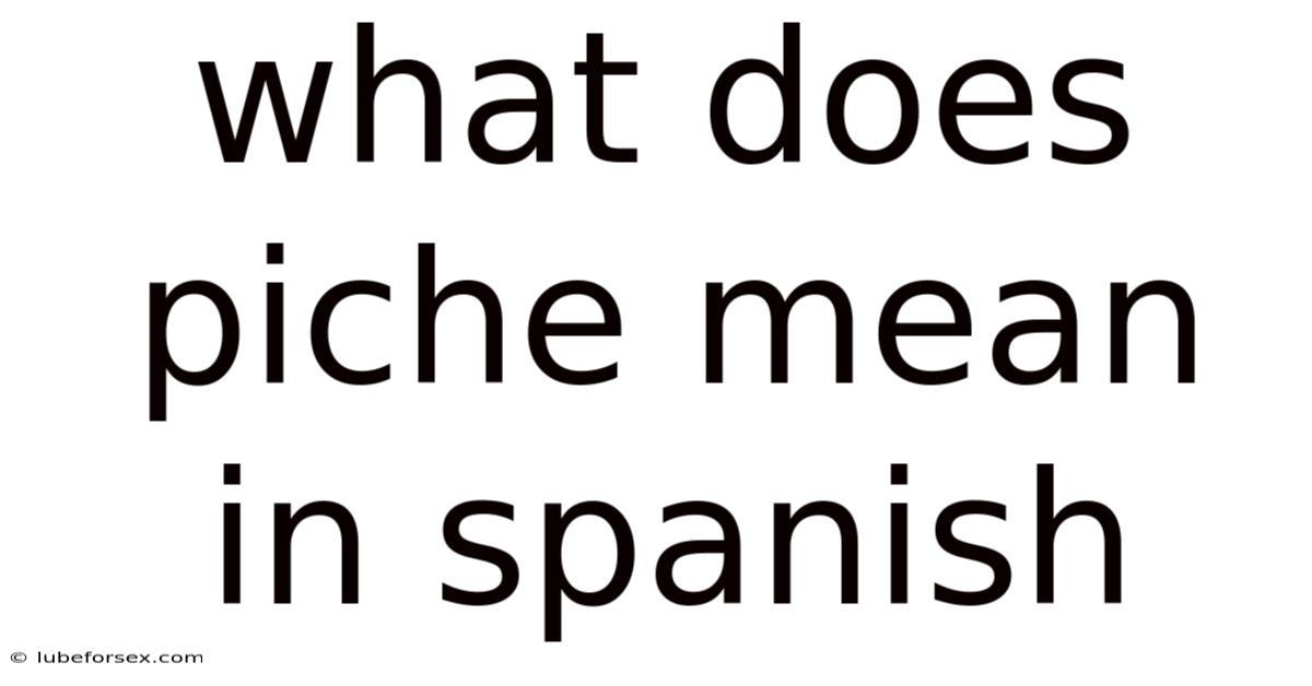 What Does Piche Mean In Spanish