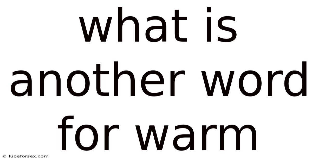 What Is Another Word For Warm