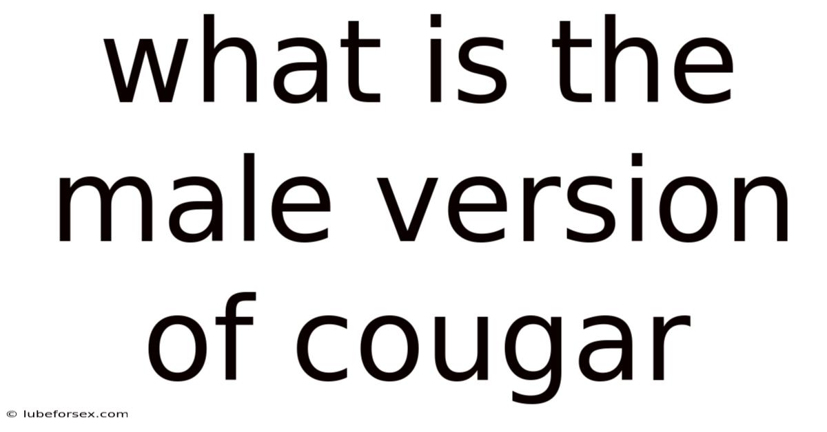 What Is The Male Version Of Cougar