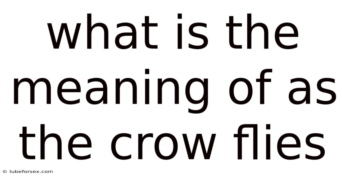 What Is The Meaning Of As The Crow Flies