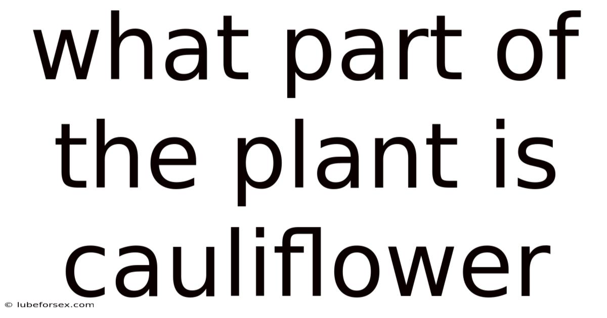 What Part Of The Plant Is Cauliflower