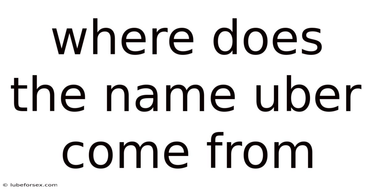 Where Does The Name Uber Come From