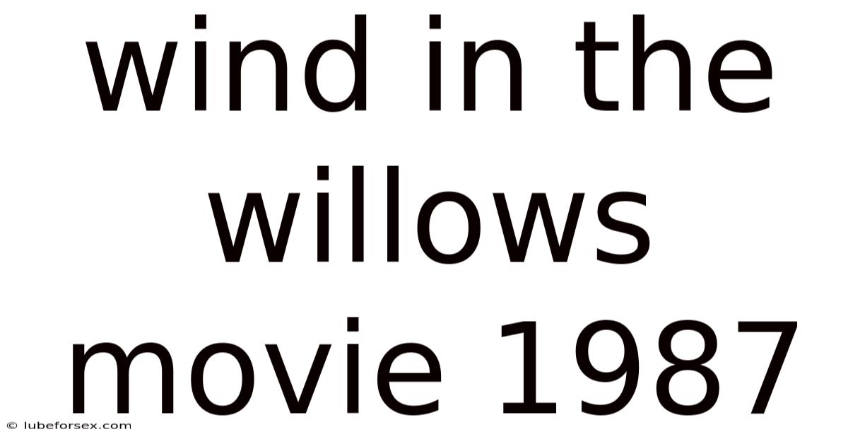 Wind In The Willows Movie 1987
